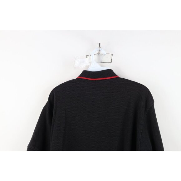 Vtg 90s Y2K Mens Medium Faded Ohio State University Thermal Knit Golf Polo Black - Picture 12 of 13